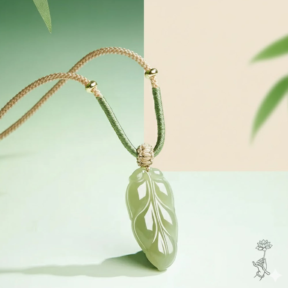 和田玉湖水樹葉吊墜「和田玉系列」【台南首廟天壇天公廟祈福加持】