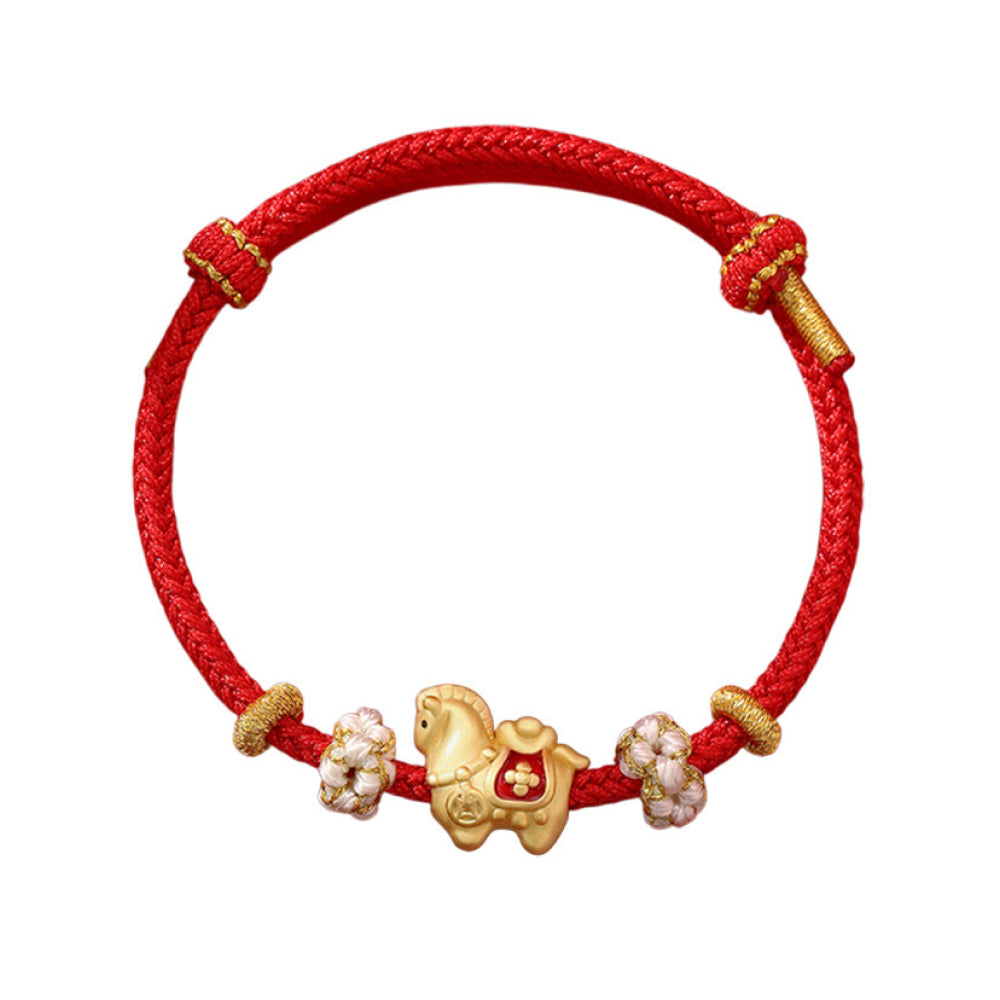 S999「馬上有福」唐駿載寶足銀手繩【招財祈福】