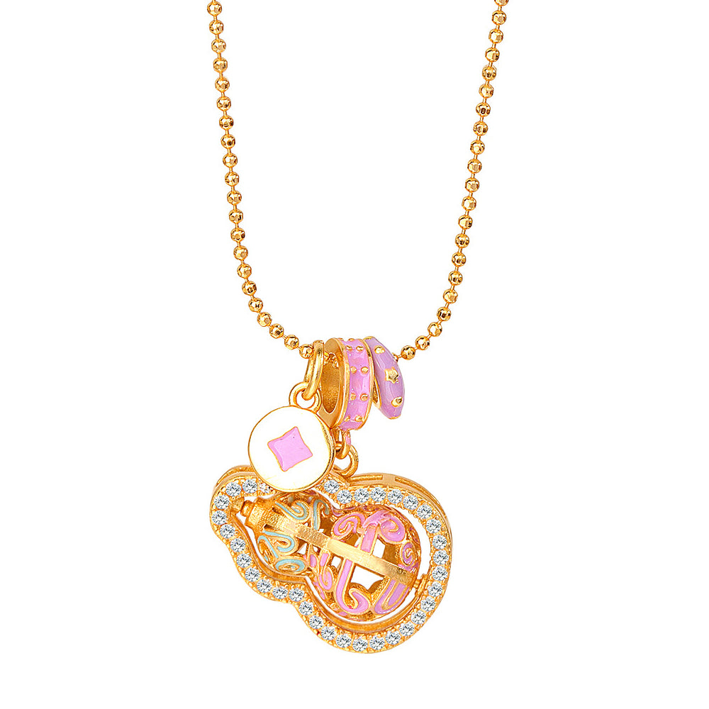 s925純銀珐琅「好運顺」祥云靈動葫蘆項鍊 【祈福加持】