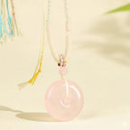 粉黛「好姻緣系列」粉水晶項鍊吊墜流蘇項鍊 【台南首廟天壇天公廟祈福加持】