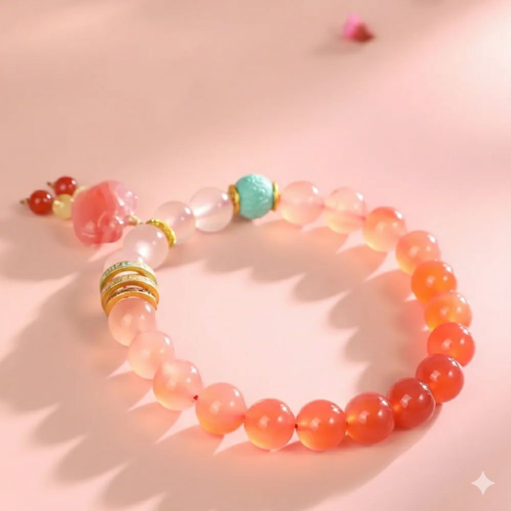 情投意合「好姻緣系列」緋紅瑪瑙手串 【鹿耳門天后宮祈福加持】