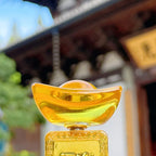 轉轉元寶來財「財源廣進」手把件【祈福加持】