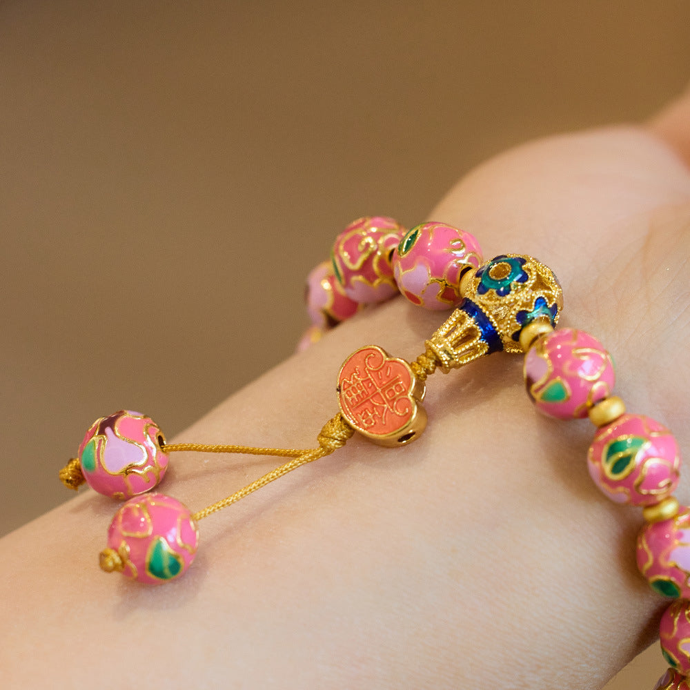 日進斗金如意珐瑯高溫燒藍手鏈「財運來」【首廟天壇天公廟祈福加持】