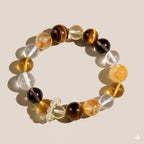 「來財系列」高級虎眼石白水晶手鏈紅膠花水晶串珠 【台南首廟天壇天公廟祈福加持】