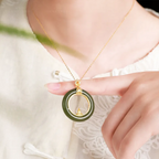 「無煩惱系列」和田玉項鍊文殊坐相守護生日禮物男女【佛光山高雄祈福加持】