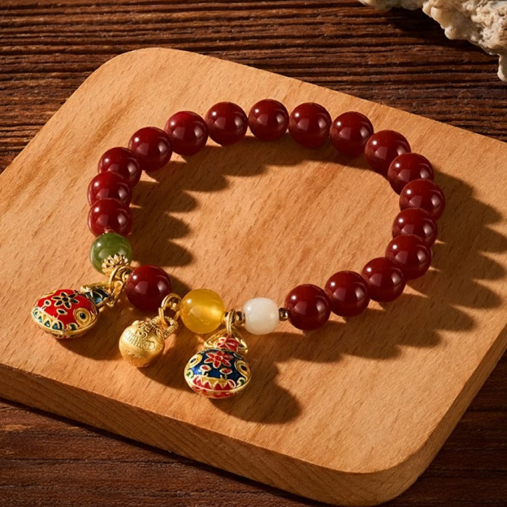 南紅瑪瑙吞金獸「自在安心系列」太歲手串吉祥如意平安手鍊護身【首廟天壇天公廟祈福加持】