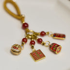 珐琅彩财神黃銅鑰匙扣「財運來」【首廟天壇天公廟祈福加持】