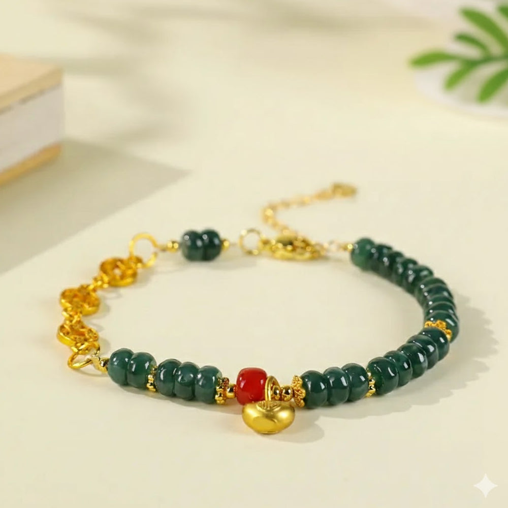 有求幣應「來財系列」翡翠手鍊瑪瑙三帝錢福袋手串手鍊 【台南首廟天壇天公廟祈福加持】