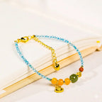 忘憂藍輝「好運系列」托帕石手鏈藍托帕蜜蠟南紅珠大吉手鏈女 【佛光山祈福加持】