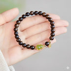 小葉降真香碧玉蜜蠟手鏈「圓滿開運」【台南首廟天壇天公廟祈福加持】