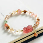 敦煌多彩發晶草莓晶貔貅手串「好姻緣」【首廟天壇天公廟祈福加持】