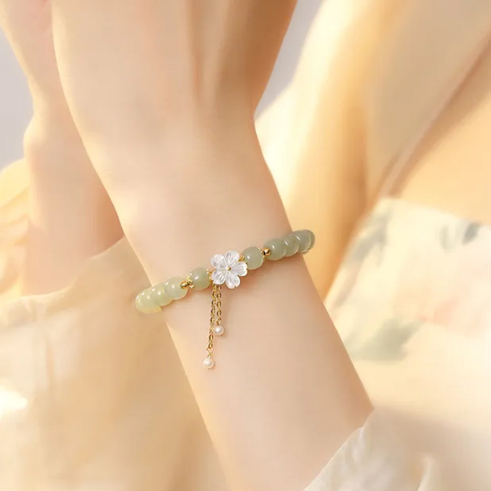 和田玉桃花純銀手串「好姻緣」手鍊 【首廟天壇天公廟祈福加持】