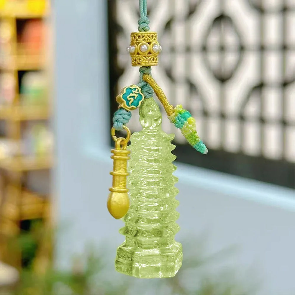 古法琉璃文昌筆塔竹葉綠男女文創禮品「開智系列」【台南孔廟祈福加持】