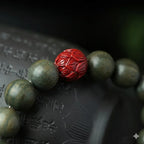 綠檀蓮花朱砂「平安順系列」手串 【鹿耳門天后宮祈福加持】