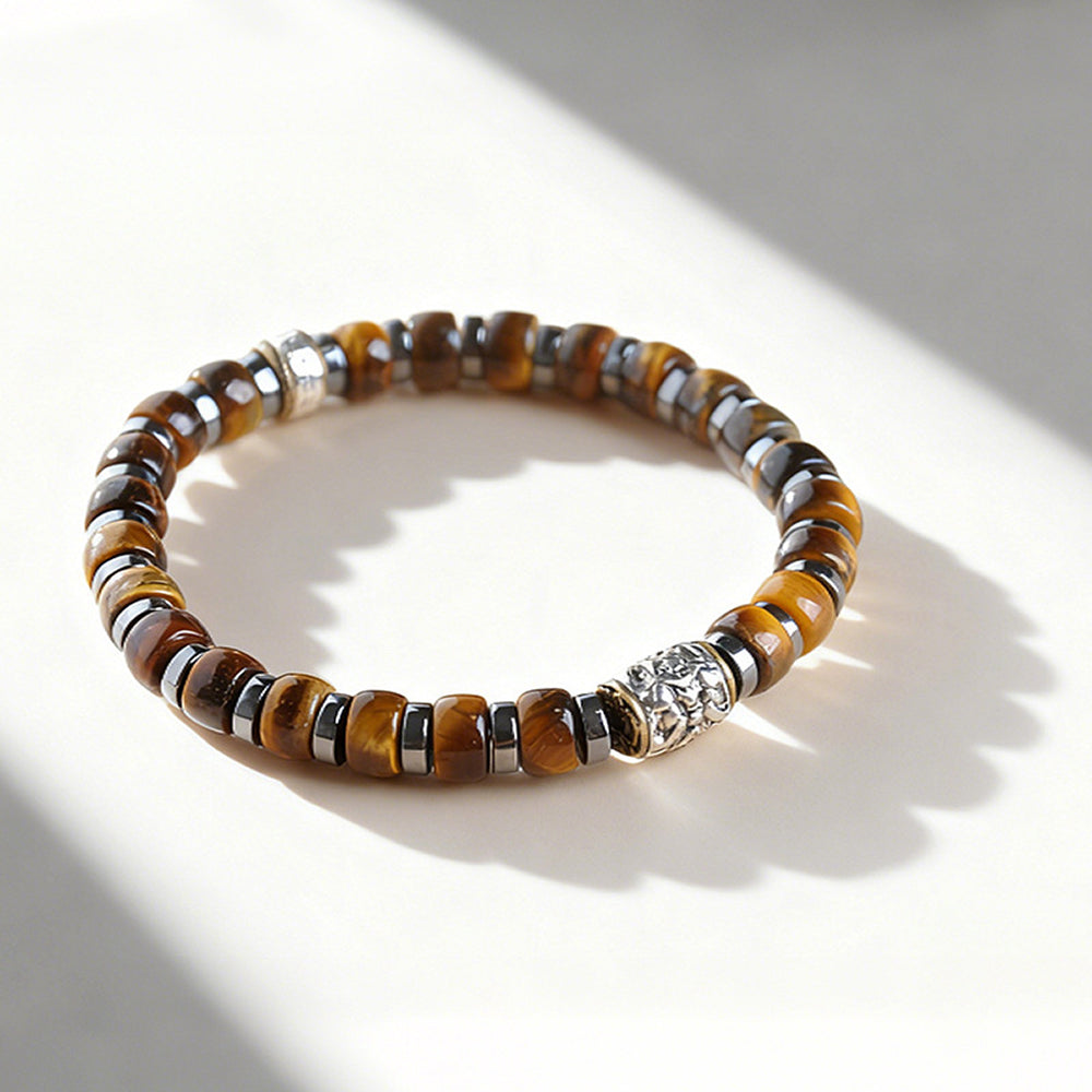 天然黃虎眼石直切歸圓手串「招財系列」【祈福加持】