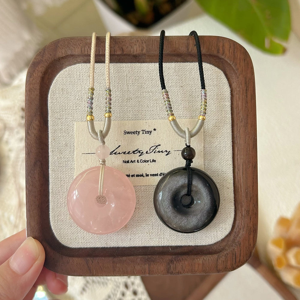 粉黛「好姻緣系列」粉水晶項鍊吊墜流蘇項鍊 【台南首廟天壇天公廟祈福加持】