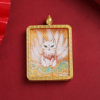 唐卡吊墜民族風合金電鍍印刷尼泊爾狐狸畫盒「好姻緣」【首廟天壇天公廟祈福加持】