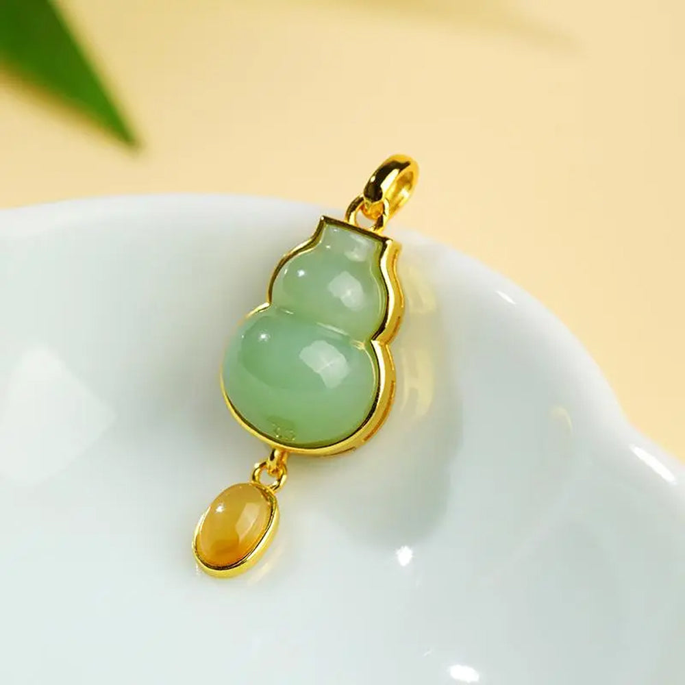 如意葫蘆「自在安心系列」和田玉項鍊吊墜（送掛繩）【台南首廟天壇天公廟祈福加持】