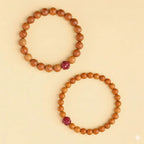 桃木朱砂蓮花「平安順系列」木質盤玩文玩手串 【鹿耳門天后宮祈福加持】