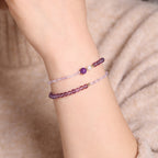 「開智系列」紫氣東來極細天然紫水晶手鏈女多圈雙層 【臺南孔廟祈福加持】