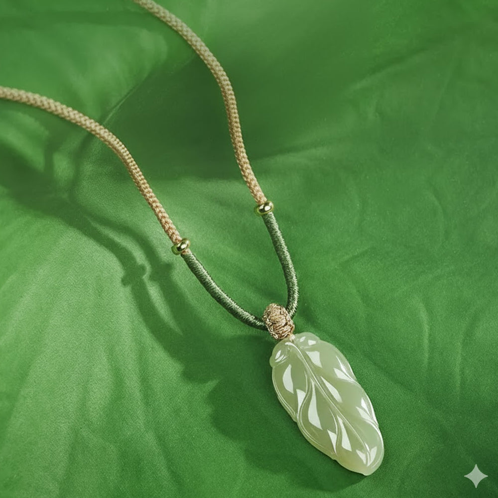 和田玉湖水樹葉吊墜「和田玉系列」【台南首廟天壇天公廟祈福加持】