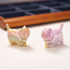 珍珠貓咪多彩大漆掛件「財源廣進」【顏色隨機】