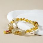 聚寶盆「來財系列」黃水晶手串 · 龍五爺納財手鏈【首廟天壇天公廟祈福加持】