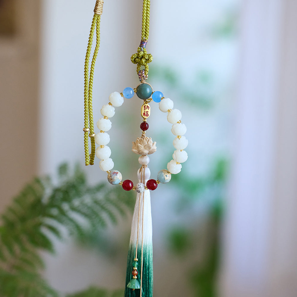 天然法喜菩提蓮花車掛「自在安心系列」【台南首廟天壇天公廟祈福加持】