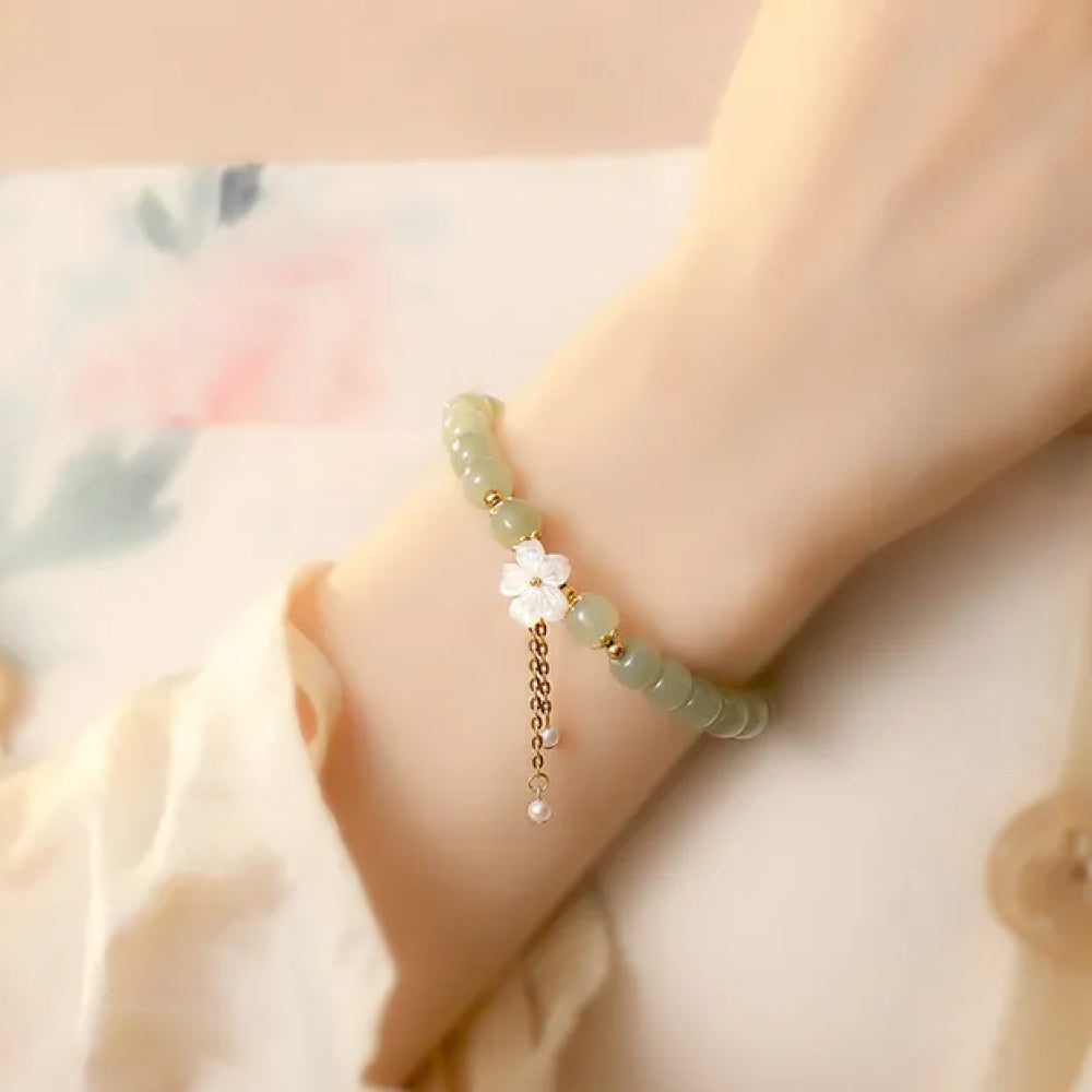 和田玉桃花純銀手串「好姻緣」手鍊 【首廟天壇天公廟祈福加持】