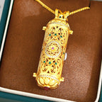 古法沙金鑲鑽開門見財神吊墜「招財系列」【祈福加持】