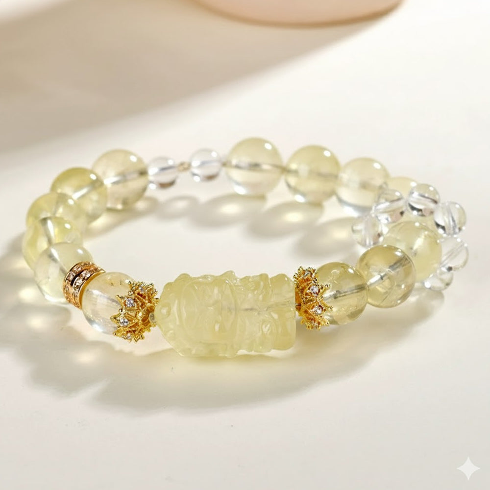 「事業順系列」天然柠檬黄水晶财神手鏈 【台南首廟天壇天公廟祈福加持】