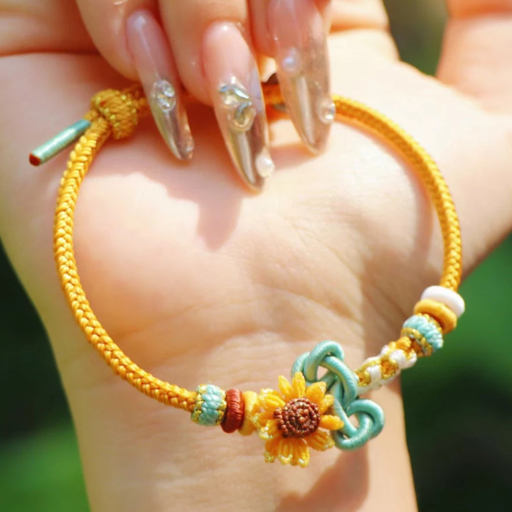 文昌結一舉奪向日葵鏈手工編織手繩「開智系列」【台南孔廟祈福加持】