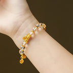 破局「事業順系列」白水晶手串金算盤碎金 【首廟天壇天公廟祈福加持】