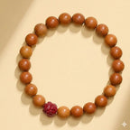 桃木朱砂蓮花「平安順系列」木質盤玩文玩手串 【鹿耳門天后宮祈福加持】