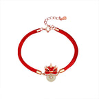 平安扣醒獅和田玉紅繩手鍊「和田玉系列」【首廟天壇天公廟祈福加持】