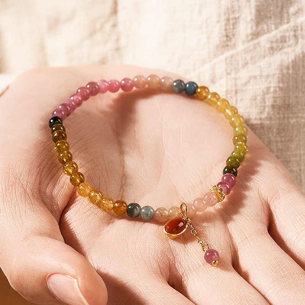 天然彩虹碧璽水晶手串招財「事業順系列」【台南首廟天壇天公廟祈福加持】