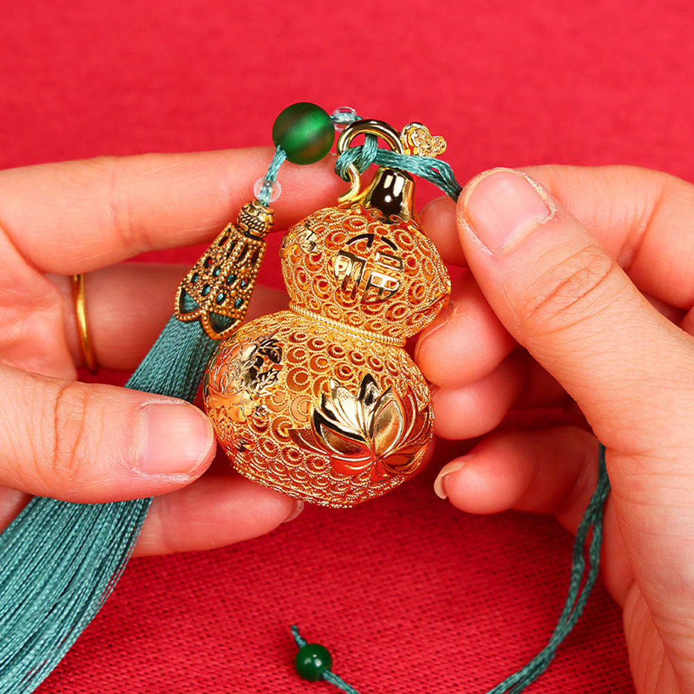 黃銅花絲葫蘆擺件「好運顺」 【祈福加持】