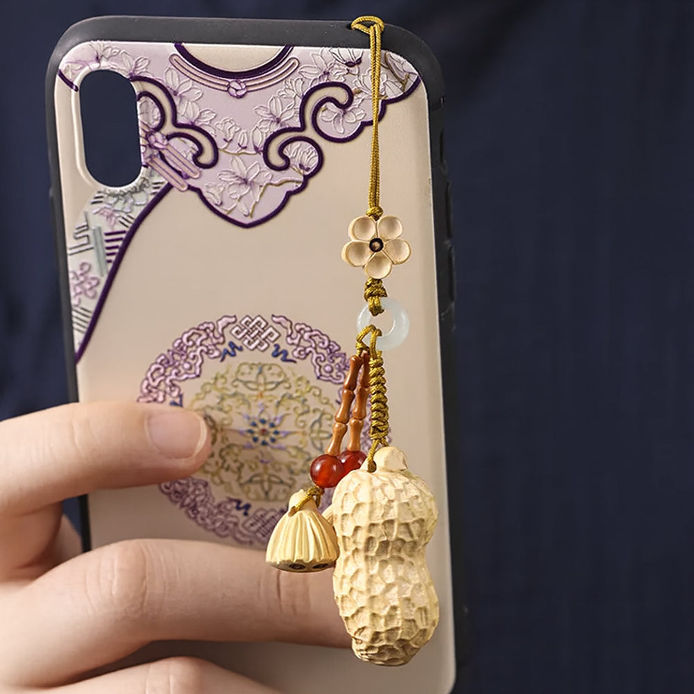 好事花生子孫滿堂手工編織手機鏈掛飾掛件「自在安心系列」【台南首廟天壇天公廟祈福加持】