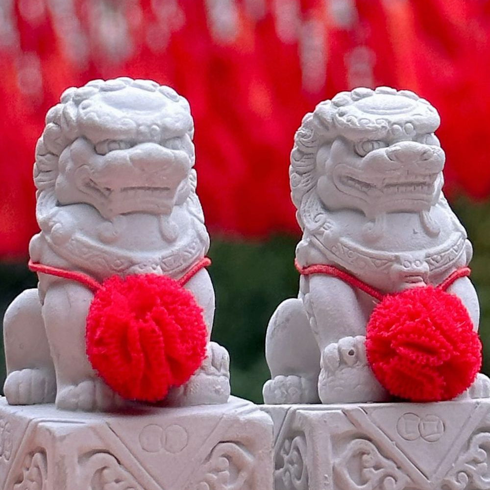 【一對裝】小奶獅桌面擺台擺件「財源廣進」【祈福加持】