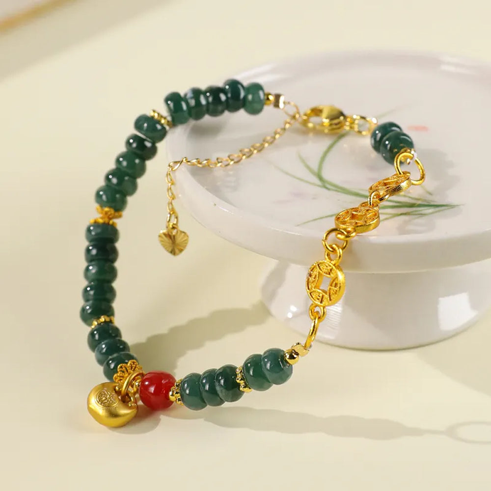 有求幣應「來財系列」翡翠手鍊瑪瑙三帝錢福袋手串手鍊 【台南首廟天壇天公廟祈福加持】