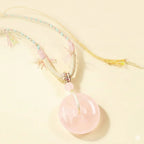 粉黛「好姻緣系列」粉水晶項鍊吊墜流蘇項鍊 【台南首廟天壇天公廟祈福加持】