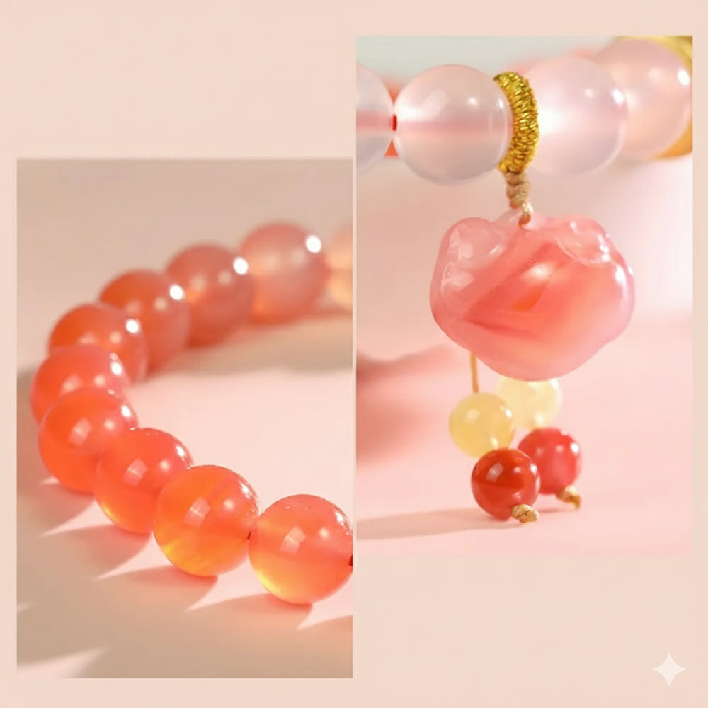 情投意合「好姻緣系列」緋紅瑪瑙手串 【鹿耳門天后宮祈福加持】
