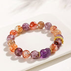 紫幽靈黑晶「財運來」超七水晶串珠手鍊貔貅手串【首廟天壇天公廟祈福加持】