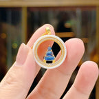 白色陶瓷藍水水 安安吊墜花開項鍊嘎烏盒 「圓滿開運」【首廟天壇天公廟祈福加持】