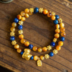 「馬上有福」馬年本命年天然金虎眼串珠手鍊【祈福加持】