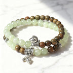 馬年本命年天然檀木紫水晶串珠雙圈「馬上有錢」 【祈福加持】