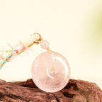 粉黛「好姻緣系列」粉水晶項鍊吊墜流蘇項鍊 【台南首廟天壇天公廟祈福加持】