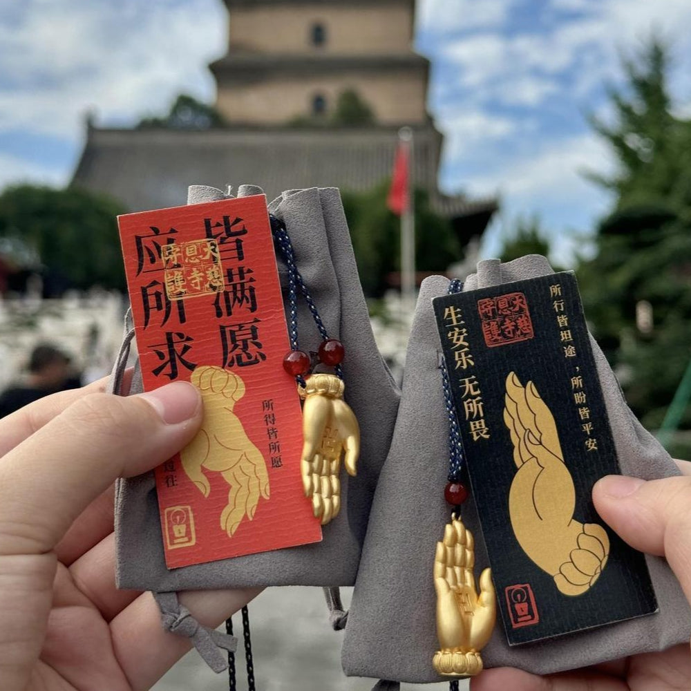 古法佛掌項鍊轉運招財編織藍繩項鍊「好運顺」 【祈福加持】