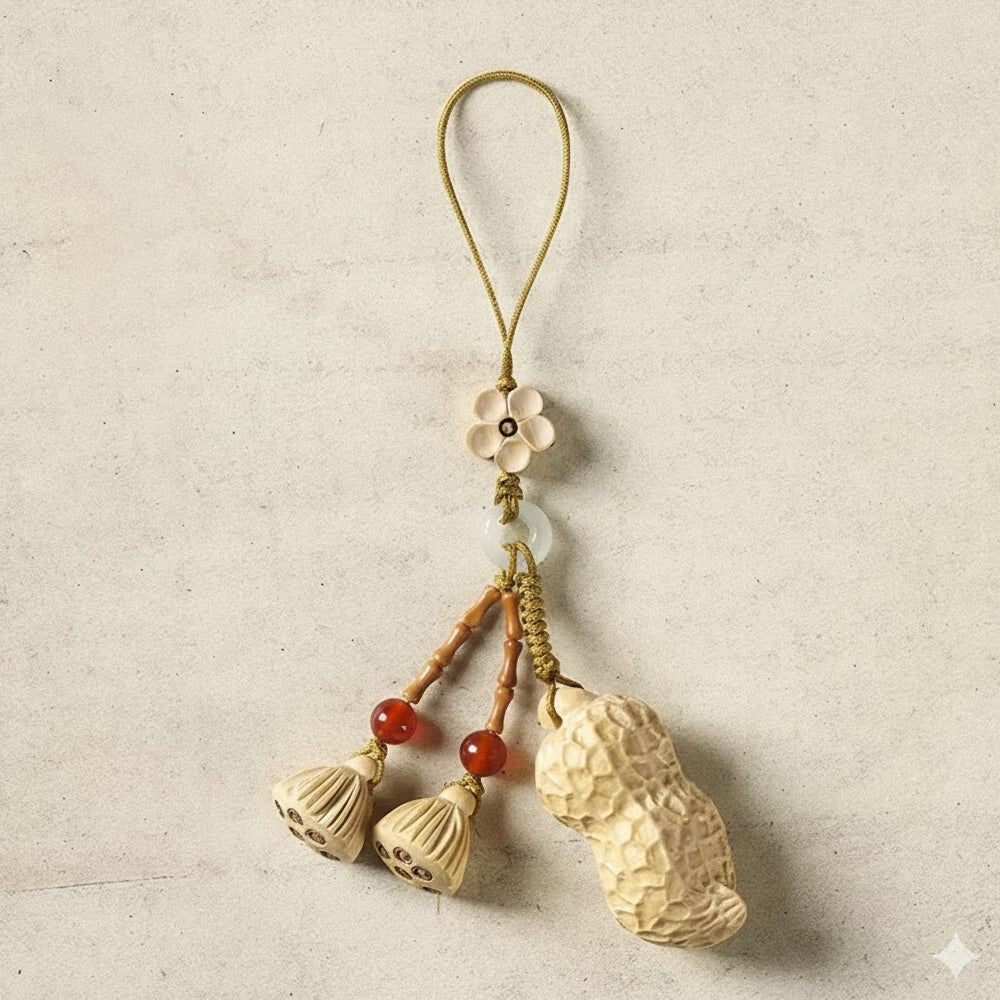 好事花生子孫滿堂手工編織手機鏈掛飾掛件「自在安心系列」【台南首廟天壇天公廟祈福加持】