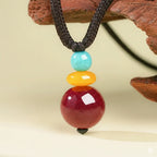 天然高含量朱砂吊墜蜜蠟項鏈「好運來系列」 【台南首廟天壇天公廟祈福加持】